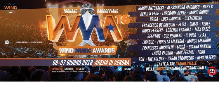 Italienische Musikszene feiert in der Arena  von Verona ihre Stars: Wind Music Awards