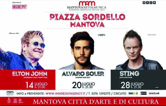 Juli in Mantua mit Elton John (14.) Alvaro Soler (20.) und Sting (28.)