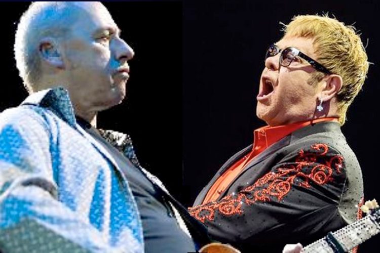 Mark Knopfler und Elton John 2019 in der Arena von Verona