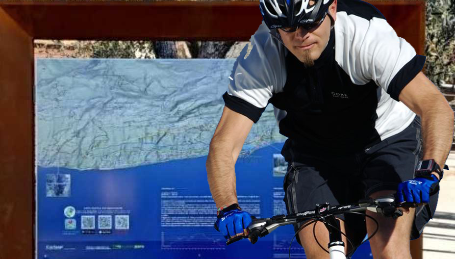 In Torri del Benaco, neue Werbetafeln, die den Mountainbikern gewidmet sind