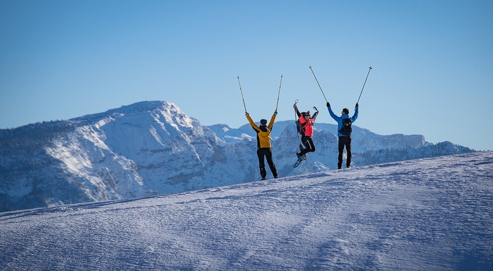 Brentonico: Schneeschuhwandern bei Sonnenuntergang