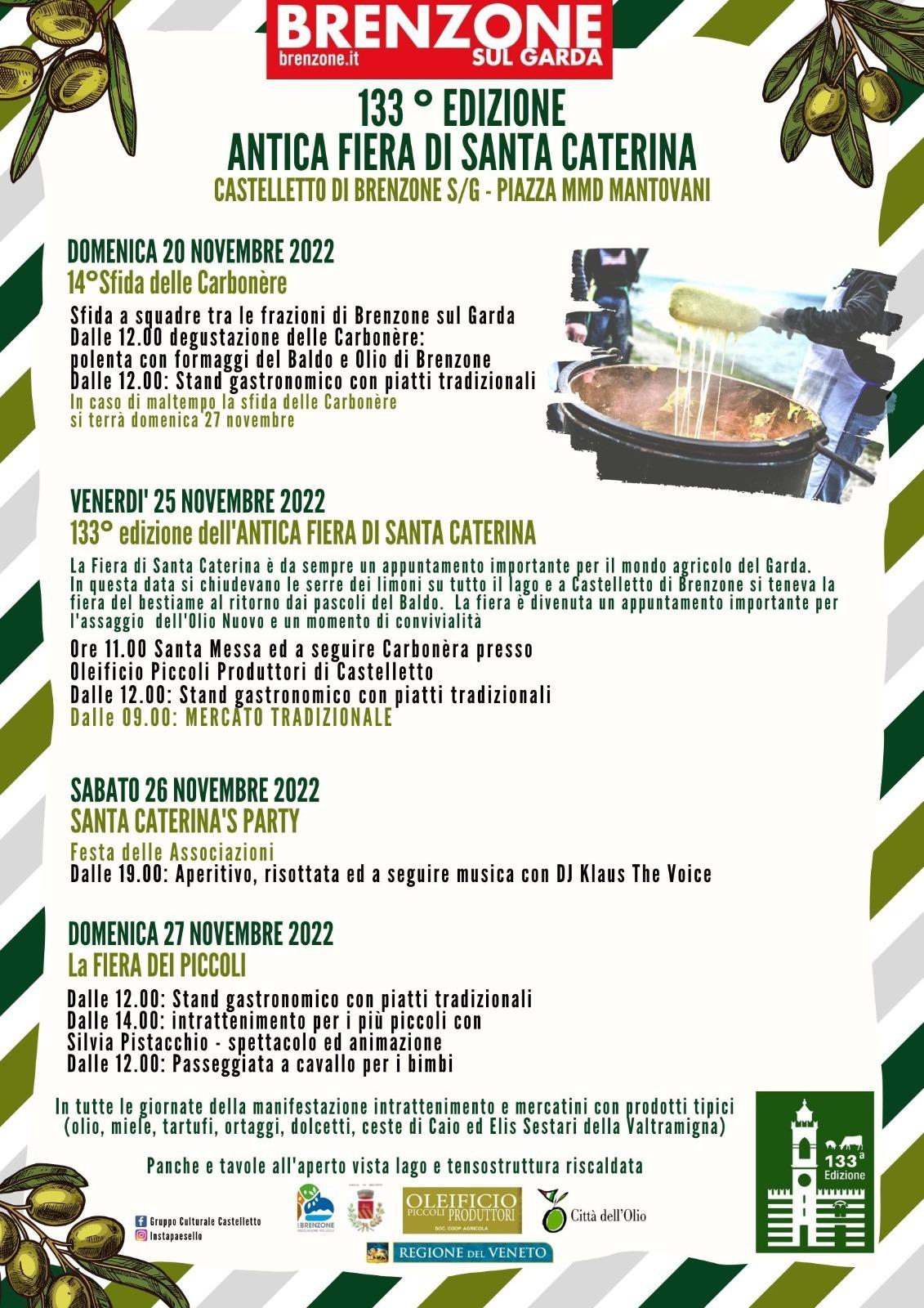 20., 25., 26. und 27 November die althergebrachte Santa Caterina-Messe in Castelletto Fiera di Santa Caterina