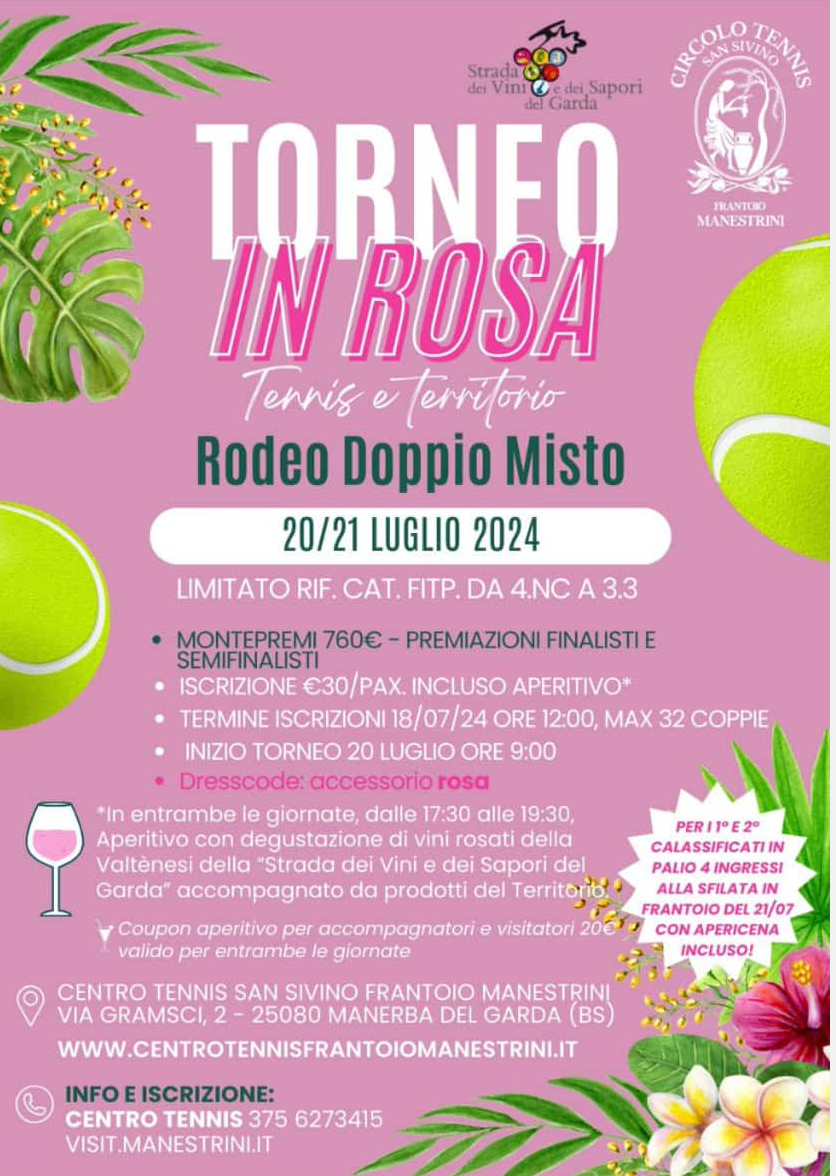 20. und 21. Juli, rosa Tennisturnier im Manestrini Tennis Centre Torneo Tennis in rosa Manestrini