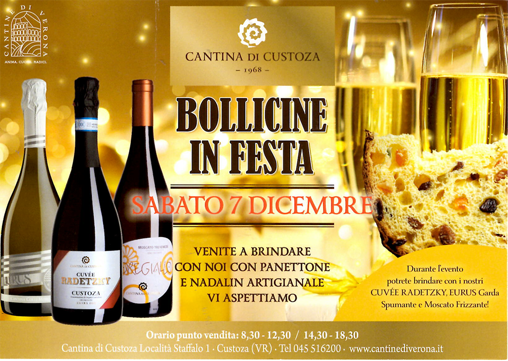 7. Dezember: „Bollicine in Festa“ in der Cantina di Custoza