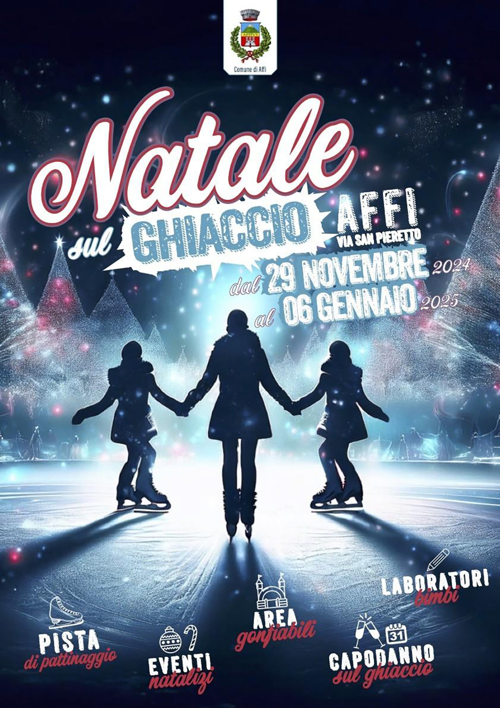 30. November, in Affi Einweihung der Eislaufbahn Affi - "Natale sul ghiaccio"