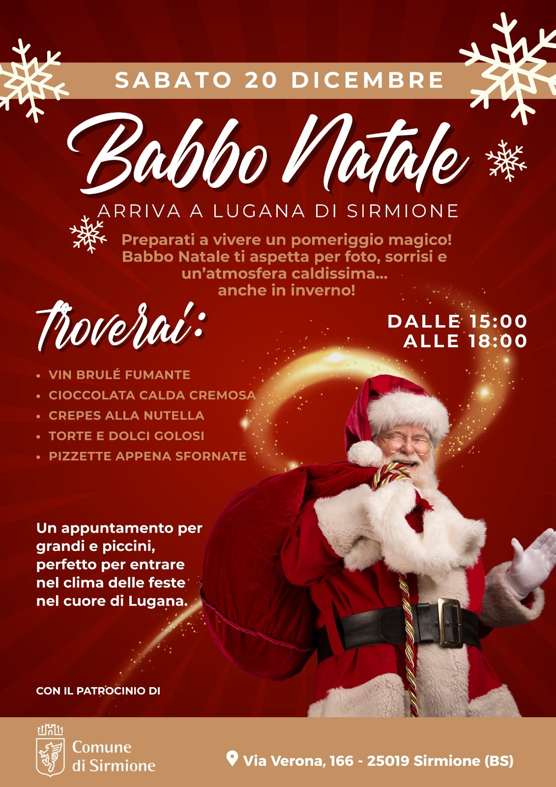 Am 20. Dezember kommt der Weihnachtsmann nach Lugana di Sirmione Weihnachtsmann in Sirmione