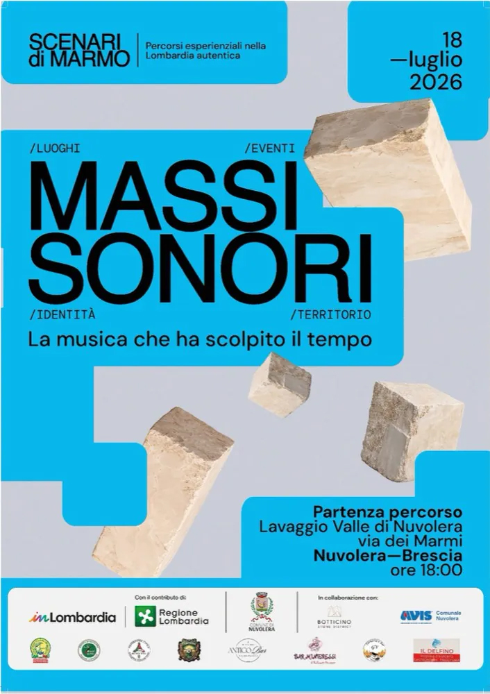 Nuvolera, 18. Juli: „Massi Sonori“ – Musik, Tanz und Kunst in den Marmorsteinbrüchen Nuvolera, 18. Juli: „Massi Sonori“ – Musik, Tanz und Kunst in den Marmorsteinbrüchen
