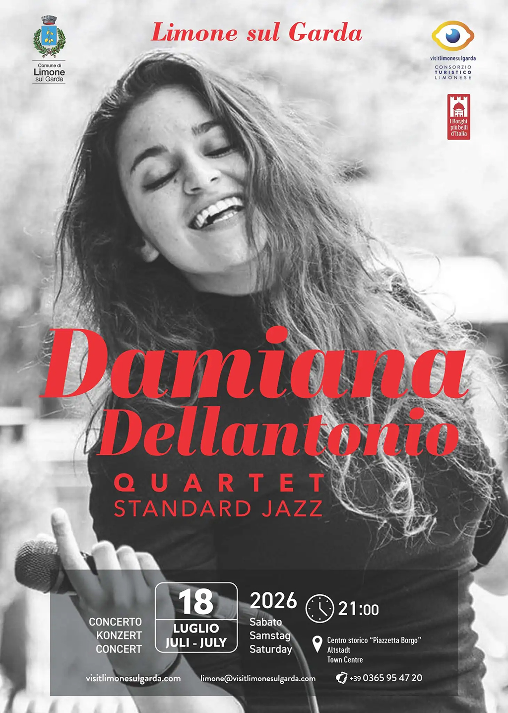 Am 18. Juli Jazzabend in Limone: Damiana Dellantonio Quartet live Damiana Dellantonio Quartet